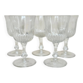 Set of five wine glasses