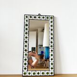 Ceramic and wrought iron mirror 1950