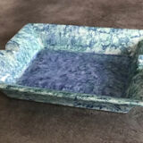 Cendrier en porcelaine moderniste laure japy rectangulaire nuances bleu/vert