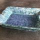 Modernist porcelain ashtray laure japy rectangular shades blue / green