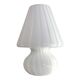 Mid-Century Modern Striped Milky-White "Fungo" Murano Glass Style Table Lam