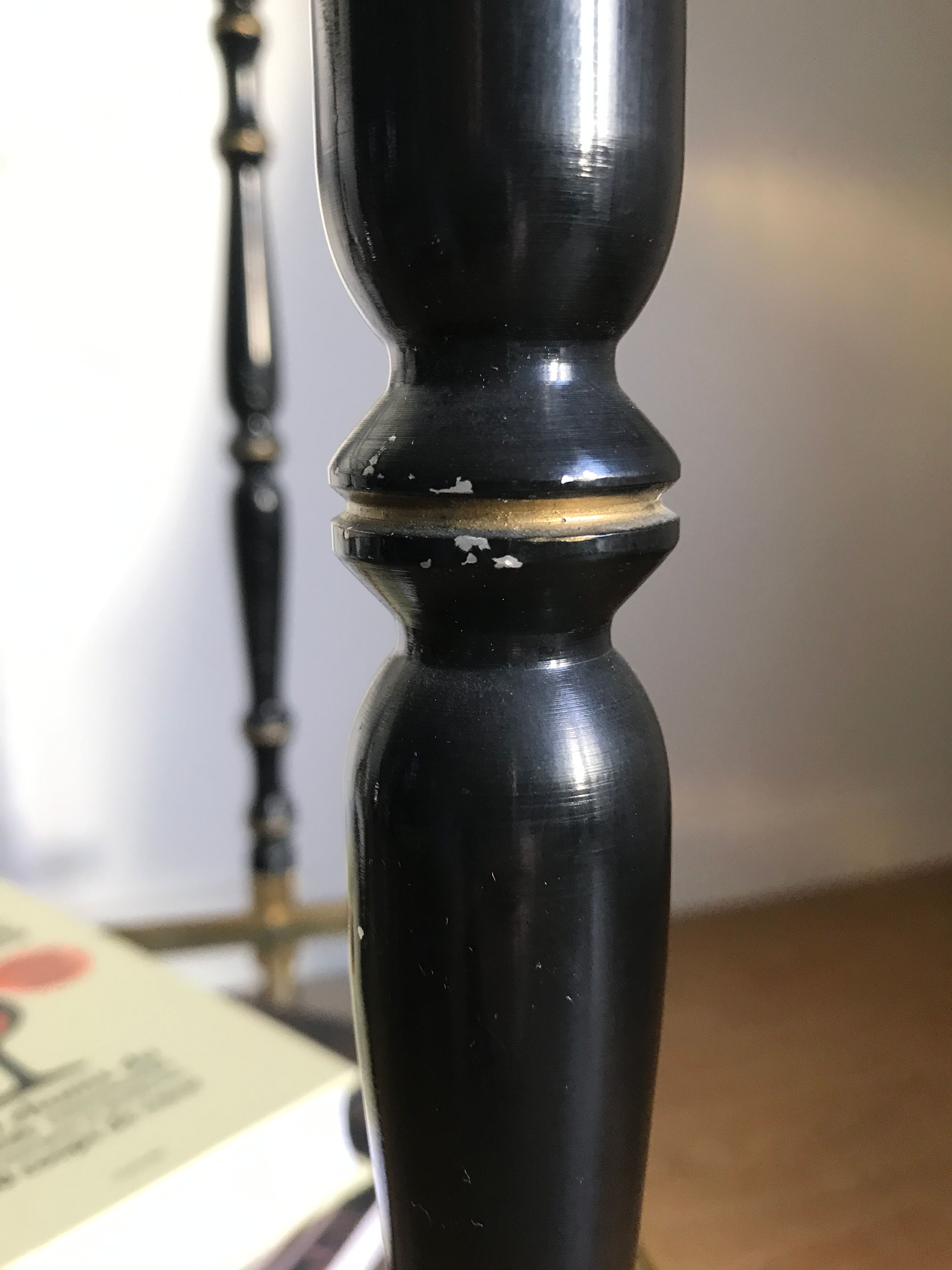 Vintage rolling golden and black dessert in brass and glass