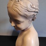 Bust "the laughing" after jean-baptiste pigalle in plaster