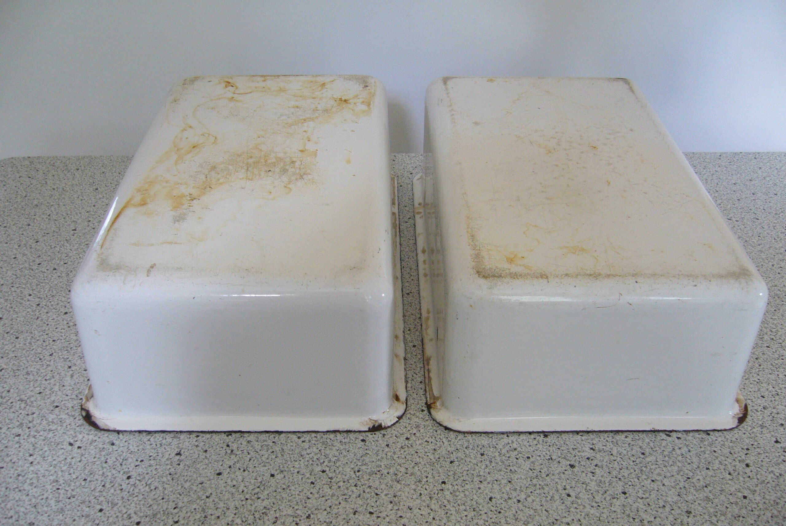 Pair of enamelled tole trays 20/30s
