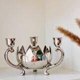 1 3-light candlesticks in silver metal