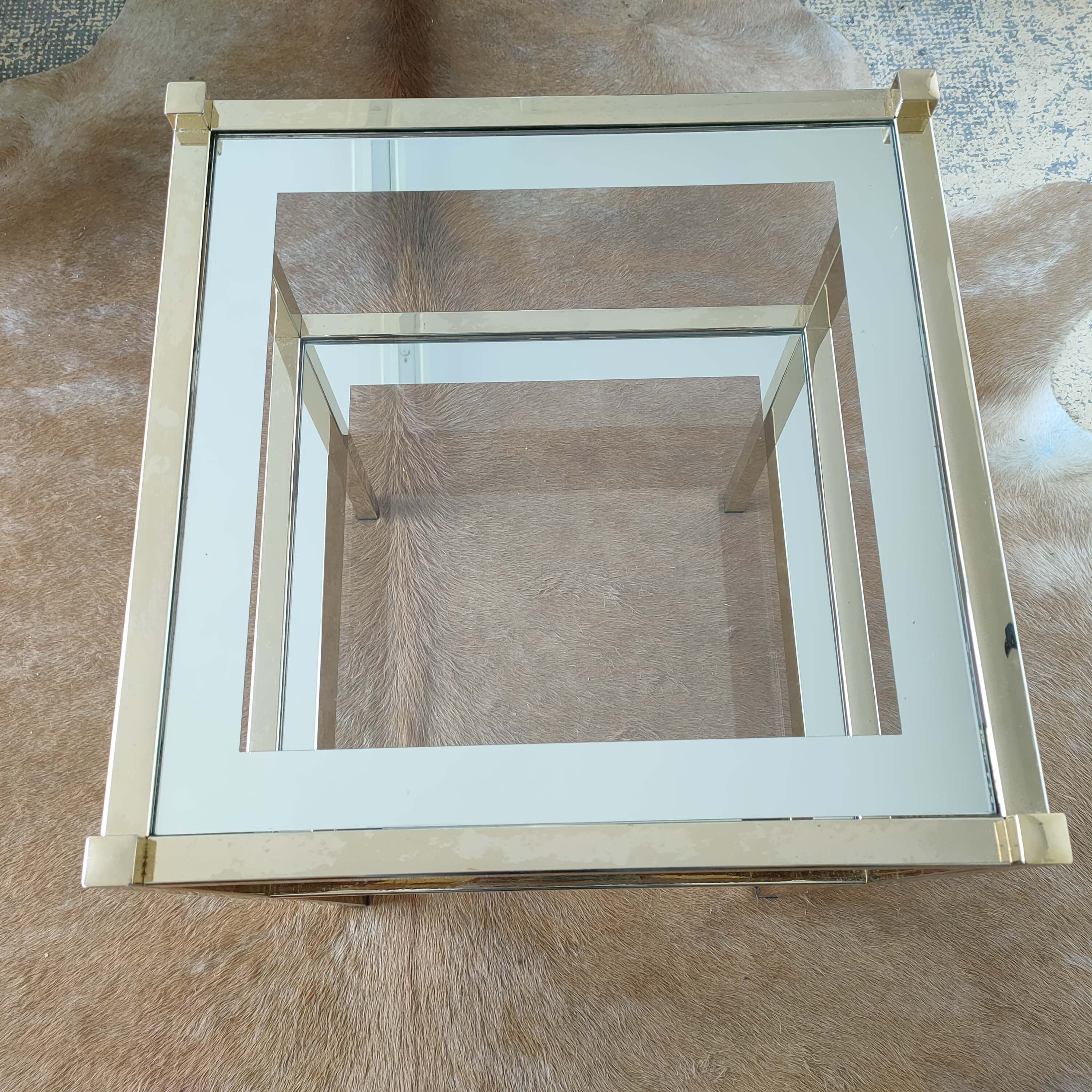 Golden sofa tip and mirror glass