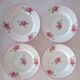 Lot de 4 assiettes à dessert vintage en porcelaine Vista Alegre peintes à la main avec des roses roses
