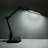 Unilux - Lampe de bureau articulée noire 2 bras - Années 1980/90