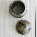 sanded stoneware pot signed Chantal and Thierry Robert