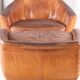 Grands fauteuil et ottoman en cuir
