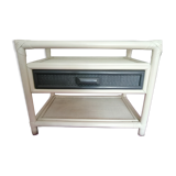 Rattan and canning bedside table