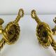 Paire d'appliques "cordes" néo classiques en laiton massif