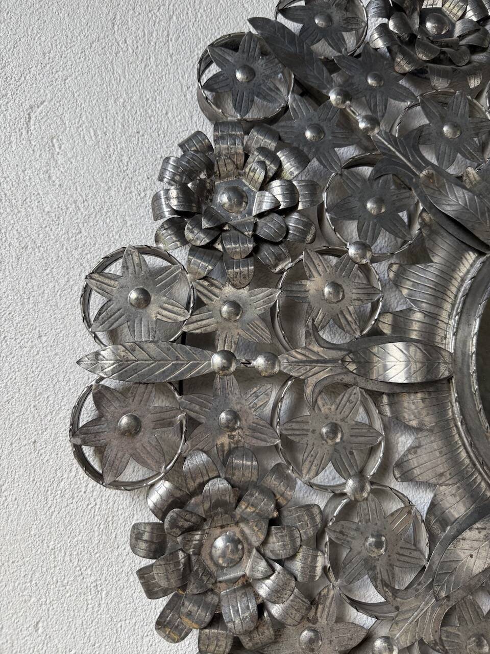 Vintage Mexican metal large mirror