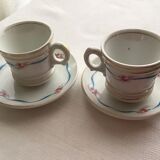 2 cups 19th white porcelain