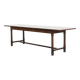 Antique English pine dining table for 6-8 people with oak base