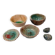 Set of "Green" decorative ceramics "Fond d'Atelier" - N.Lebrun - Belgium 1970s