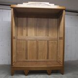 Art Deco carved oak wardrobe - Flemish workshop circa 1930