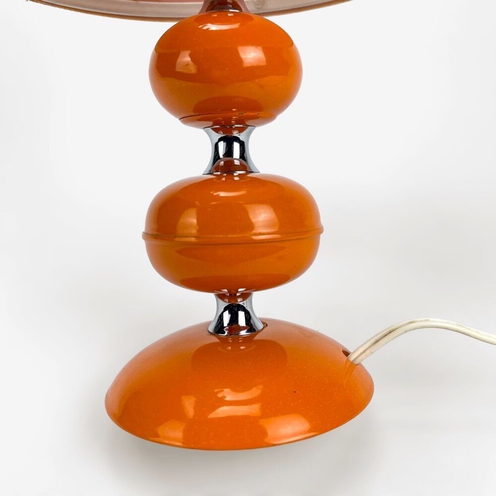 Table lamp metal and orange fabric 70