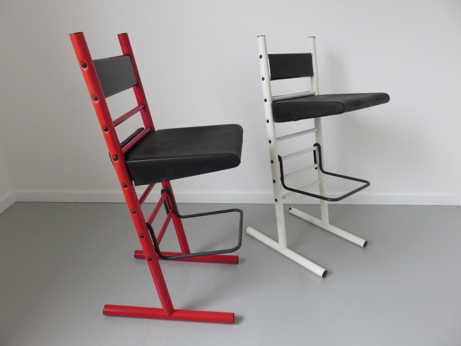 Pair of modular stools " Errebi " Italy 80s era Memphis