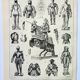 Old engraving 1898, Medieval armor, knight • Lithograph, Original plate