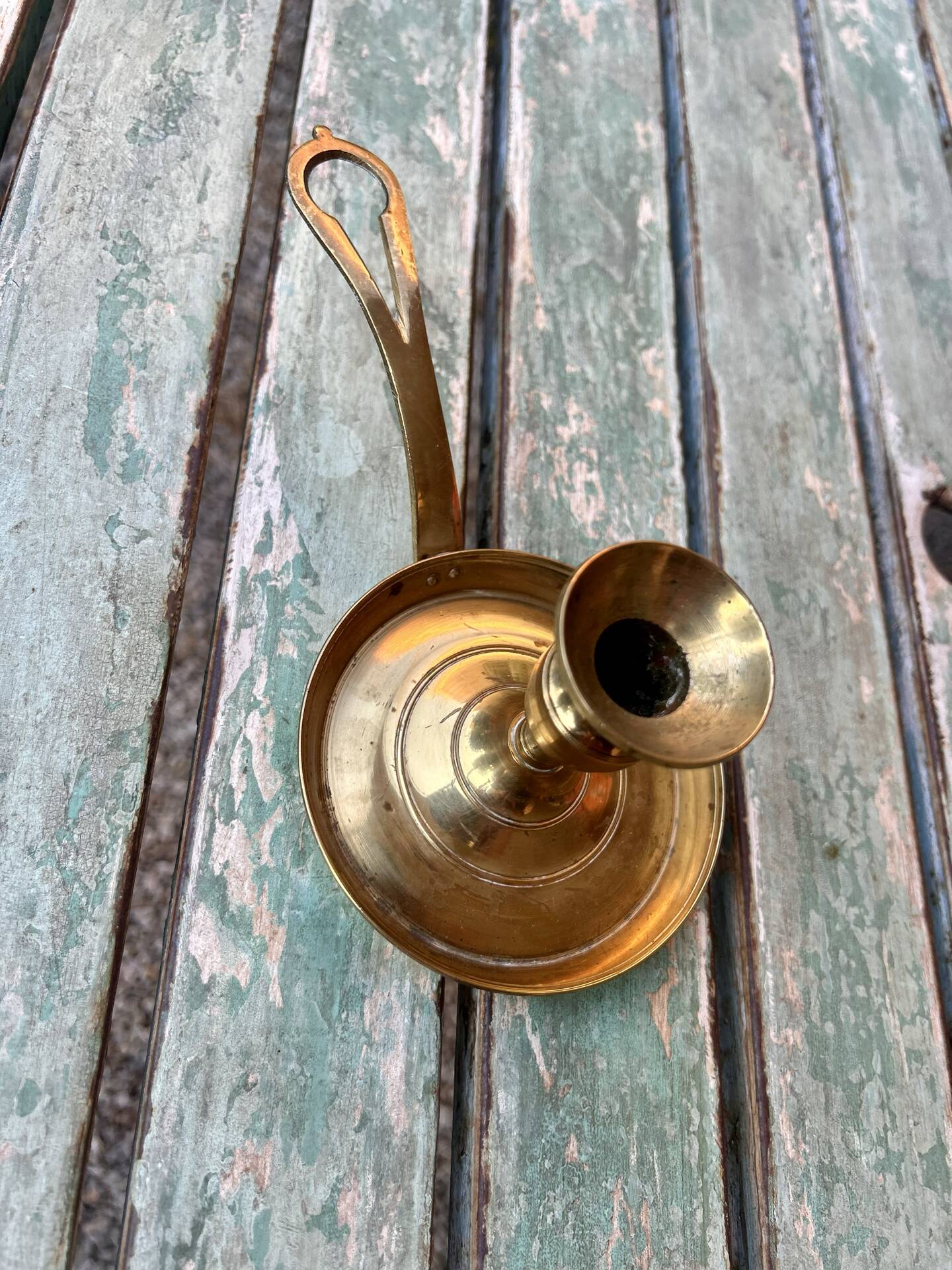 Brass hand candlestick