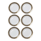 Set of 6 vintage flat plates ADP L Royal Limoges, gilded porcelain - 1
