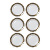 Set of 6 vintage flat plates ADP L Royal Limoges, gilded porcelain - 1