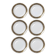 Set of 6 vintage flat plates ADP L Royal Limoges, gilded porcelain - 1