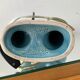 Vintage cat lamp in enamelled ceramic and opaline