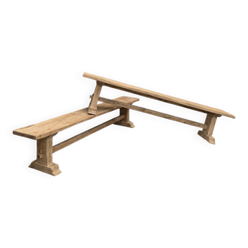 Pair of solid oak benches