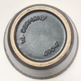 Black and gold ceramic vase west germany vintage design