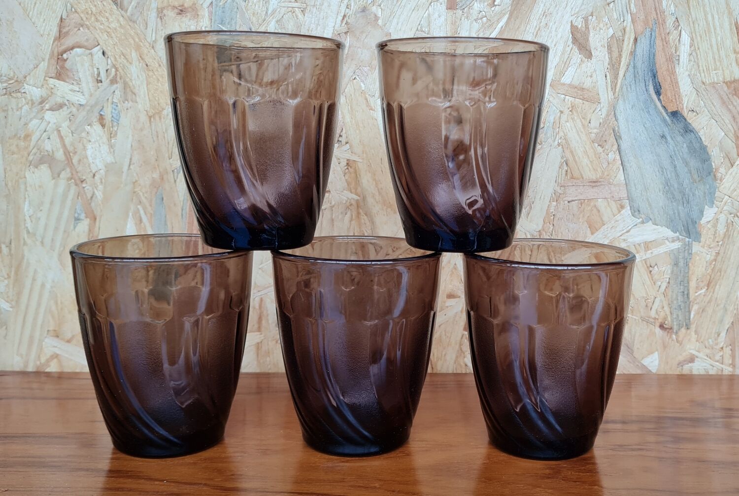 Set of 5 duralex water glasses