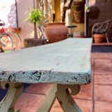 Raw wood bench