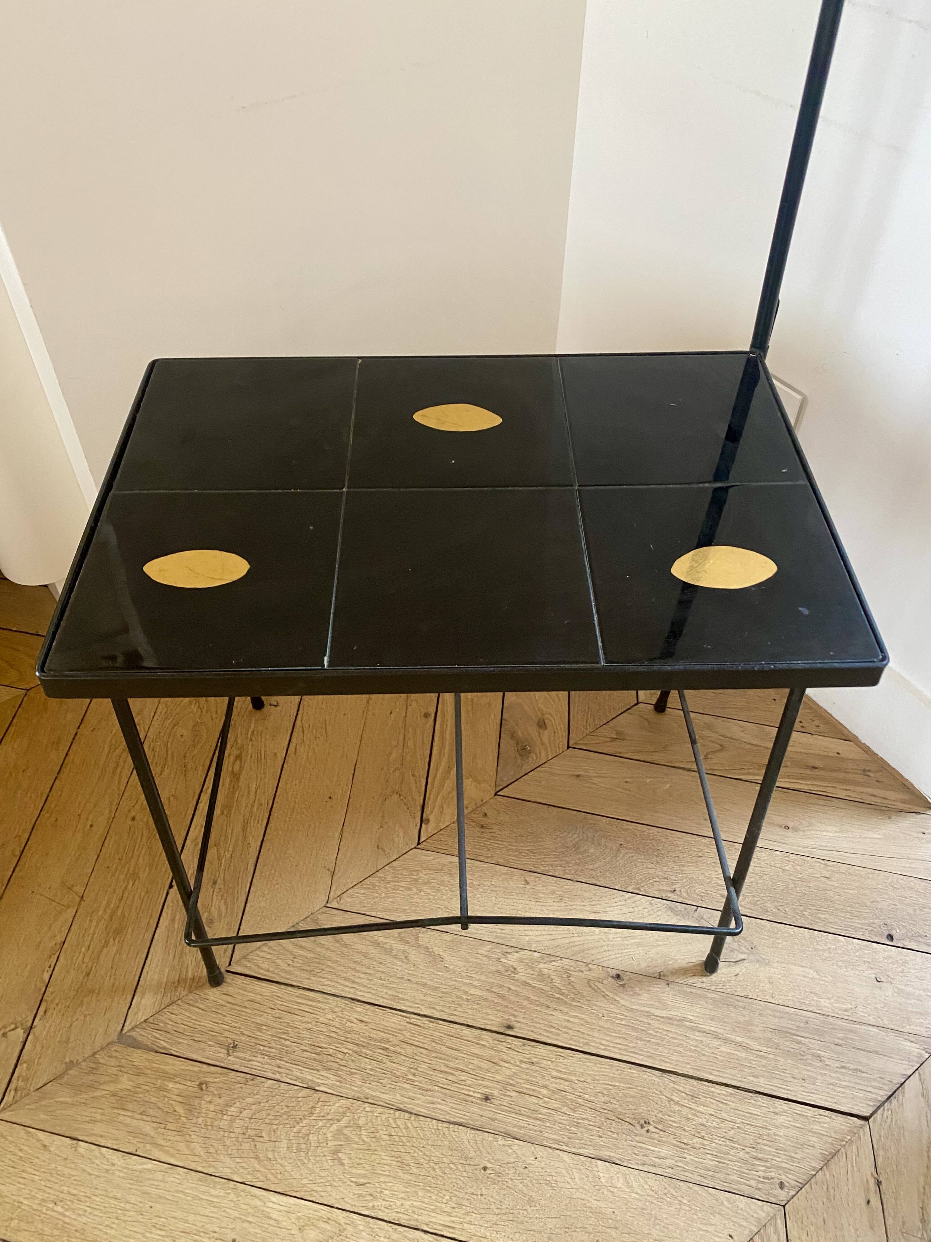 Vintage floor lamp with shelf