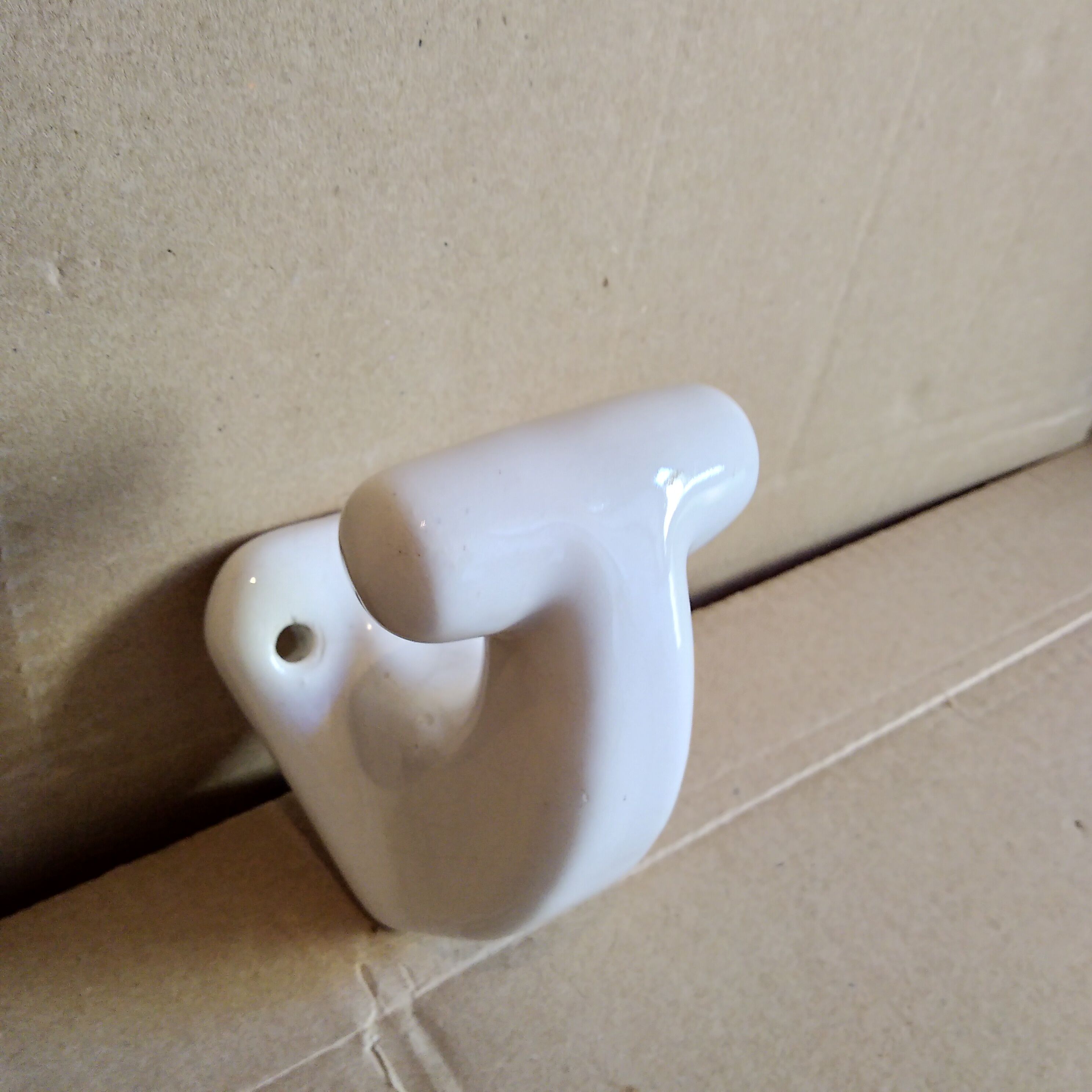 White porcelain hook