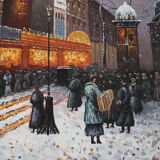 Tableau signé Le Moulin Rouge sous la neige