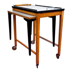 Desserte art deco avec table et plateau intégré