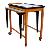 Art deco serving trolley with table and integrated tray