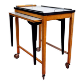 Art deco serving trolley with table and integrated tray