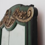French Art Deco mirror in green carved wood, 1930s