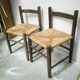 Paire de chaises enfant en bois et paille