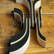 Foldable and deconstructed chandelier, minimalist Swedish design in wood.