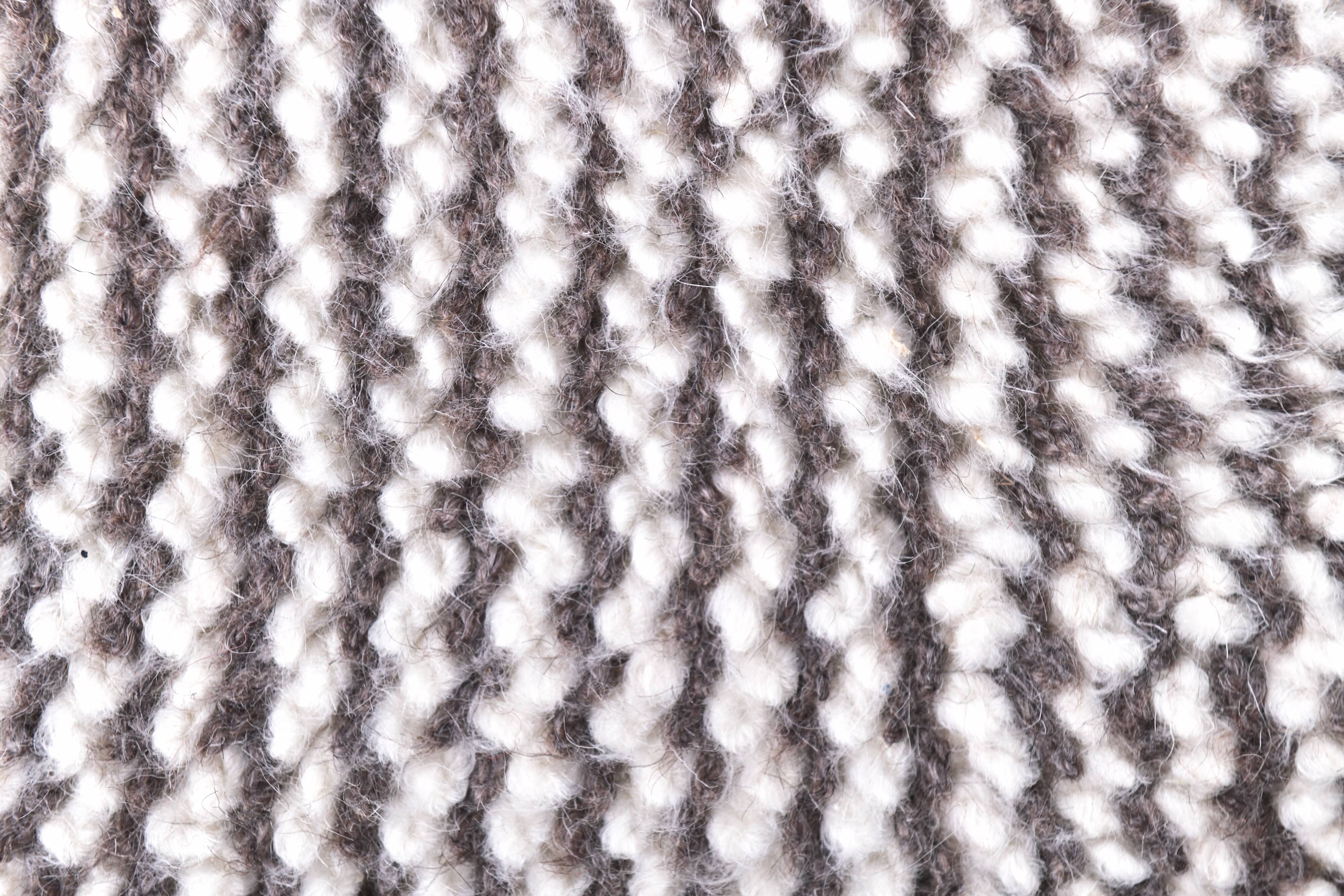 2x10 Brown White Wool Moroccan Runner Rug, 66x302Cm