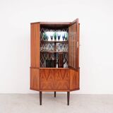Danish rosewood corner display cabinet, 1960s