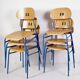 Vintage School Chairs, Set of 6