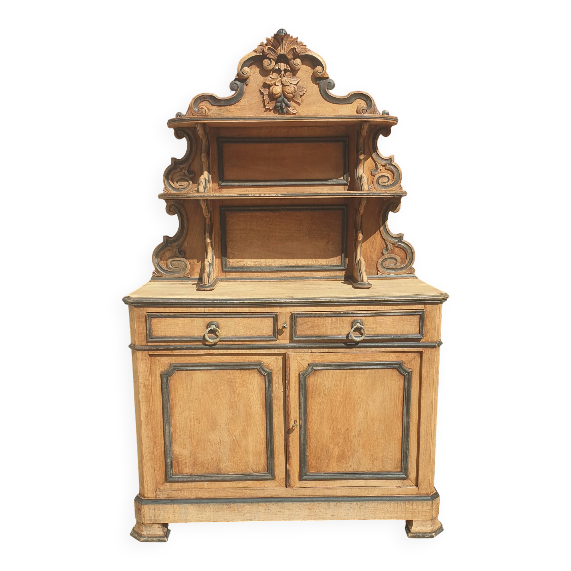 Antique natural wood sideboard