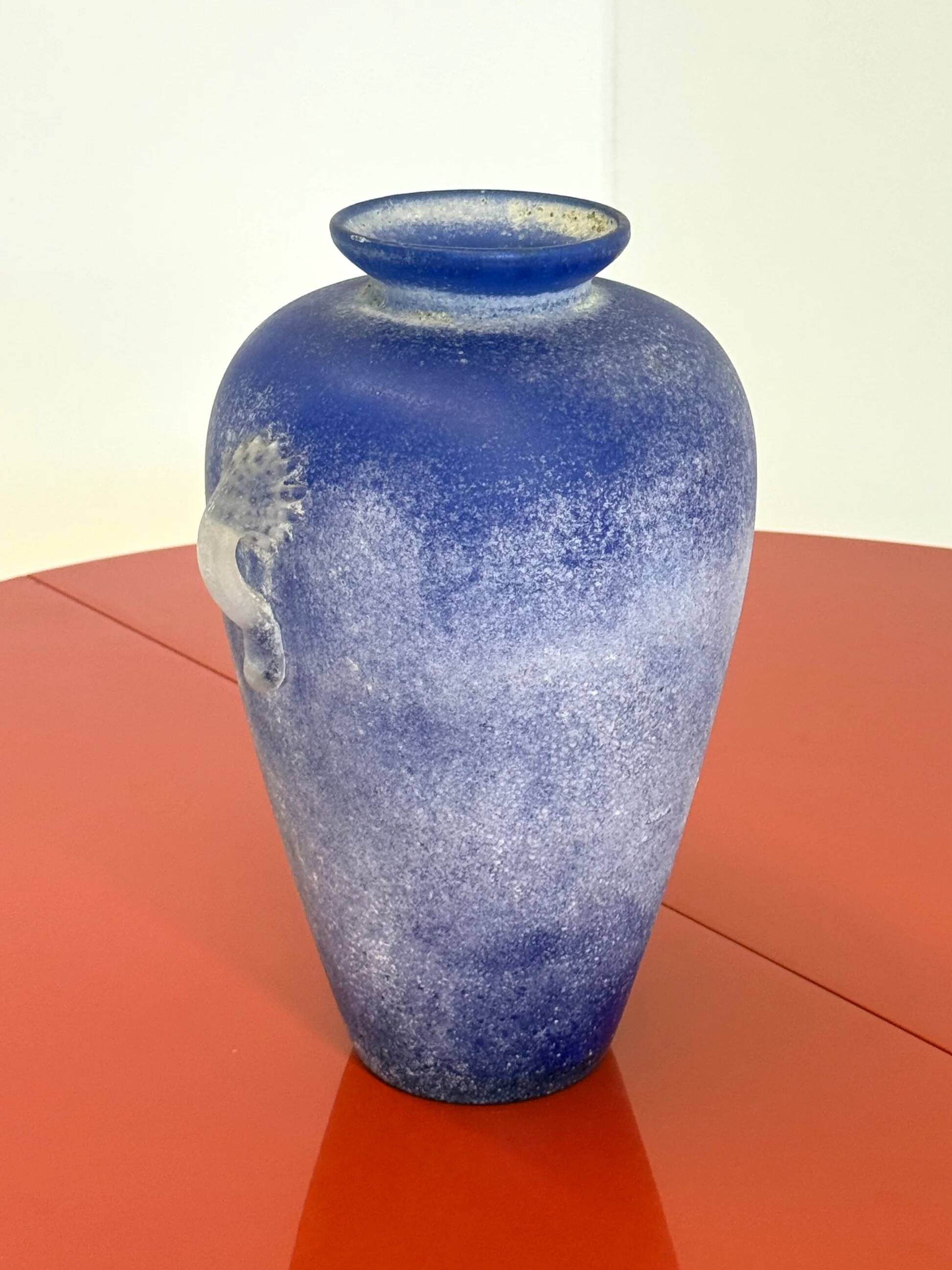 Vintage Murano amphora vase cobalt blue
