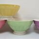 Four bowls Digoin Sarreguemines old pastel tones