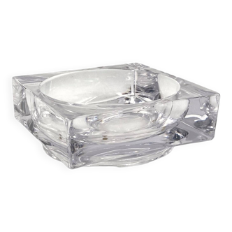 Monumental molded crystal ashtray, Sevres France 1970s