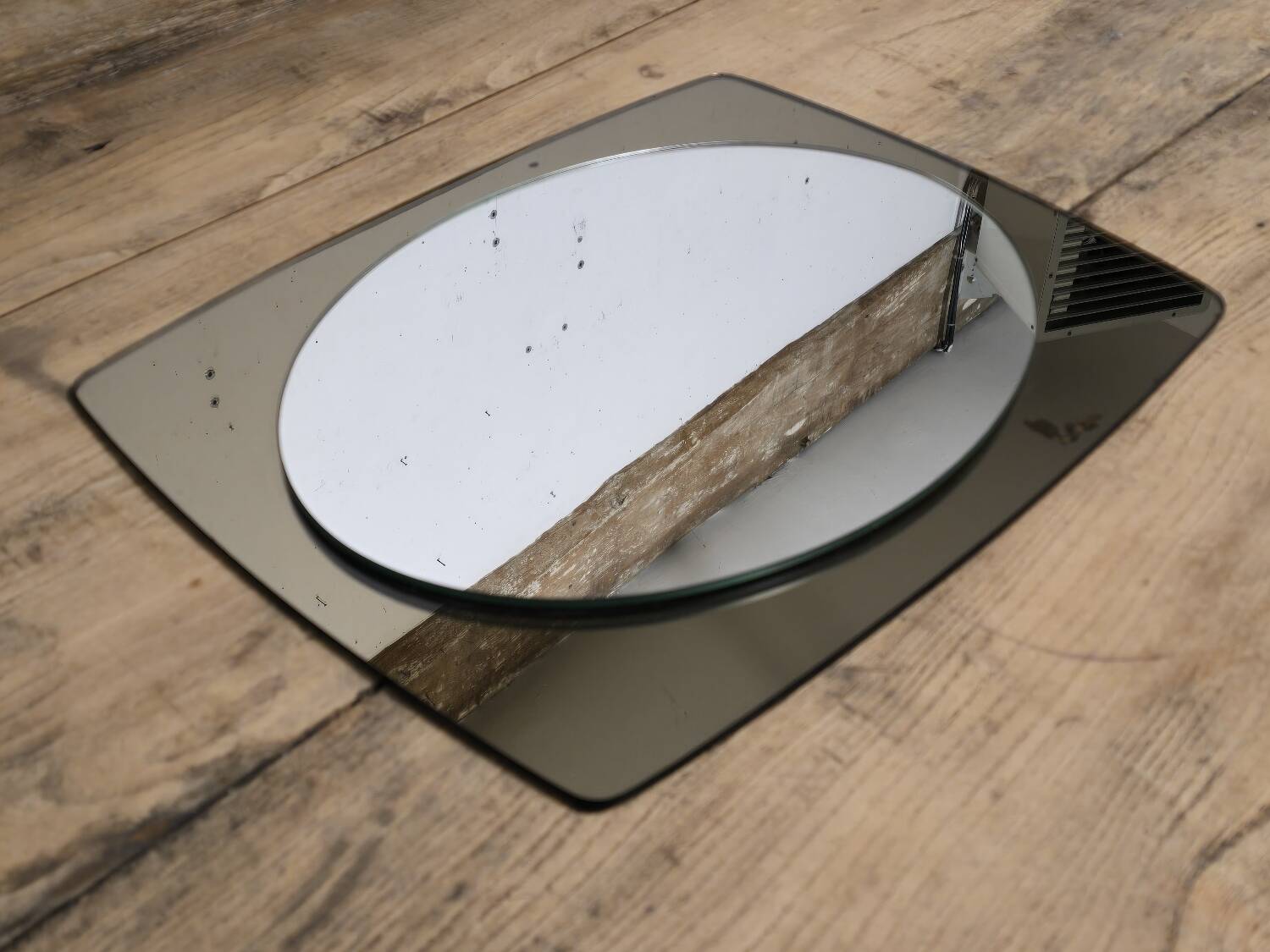 White glass and smoked glass mirror Italy